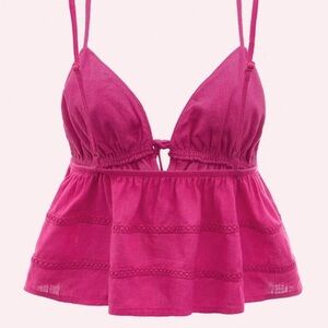 Fuchsia Strappy Peplum Top